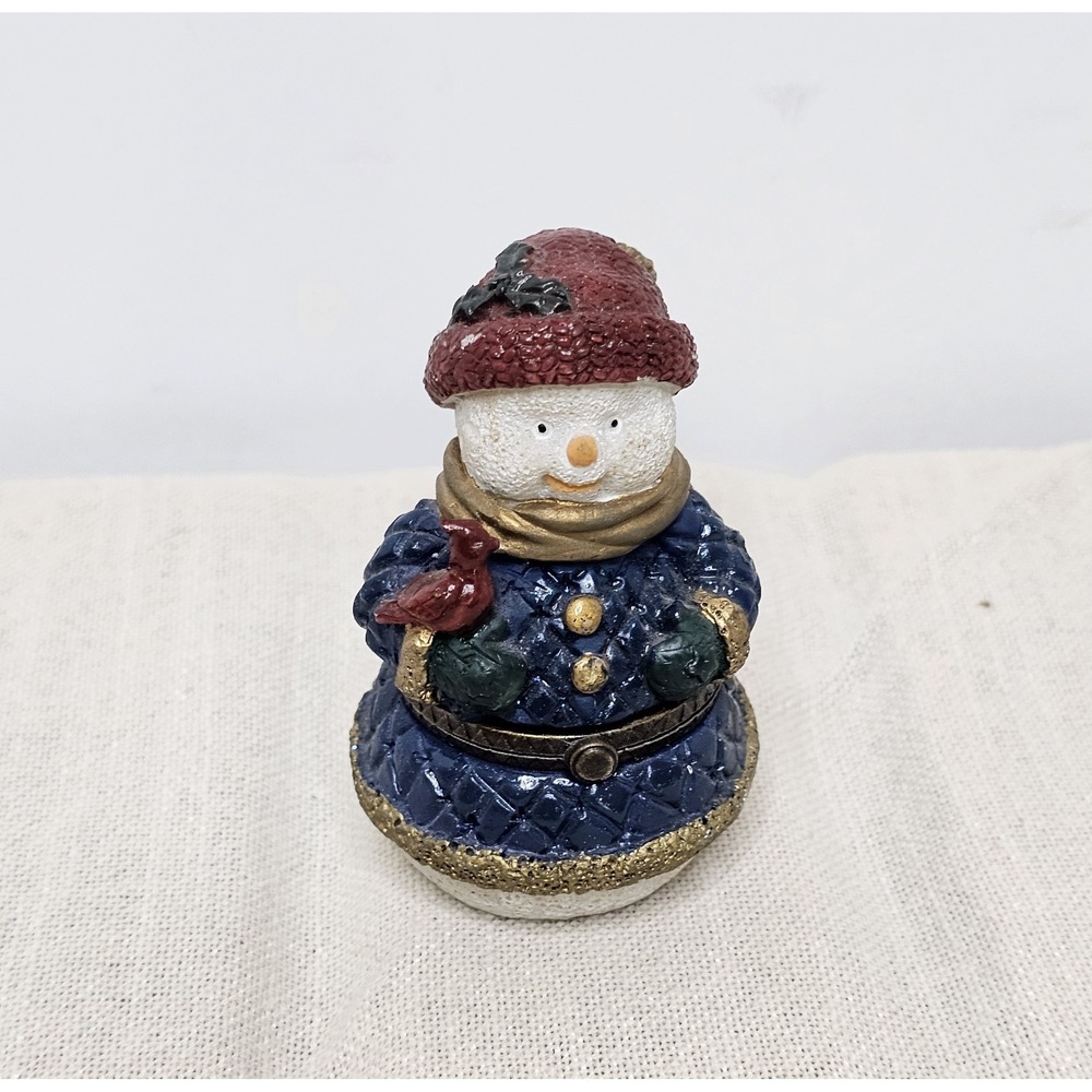 Snowman Christmas 3"x2" Hinged Trinket Box